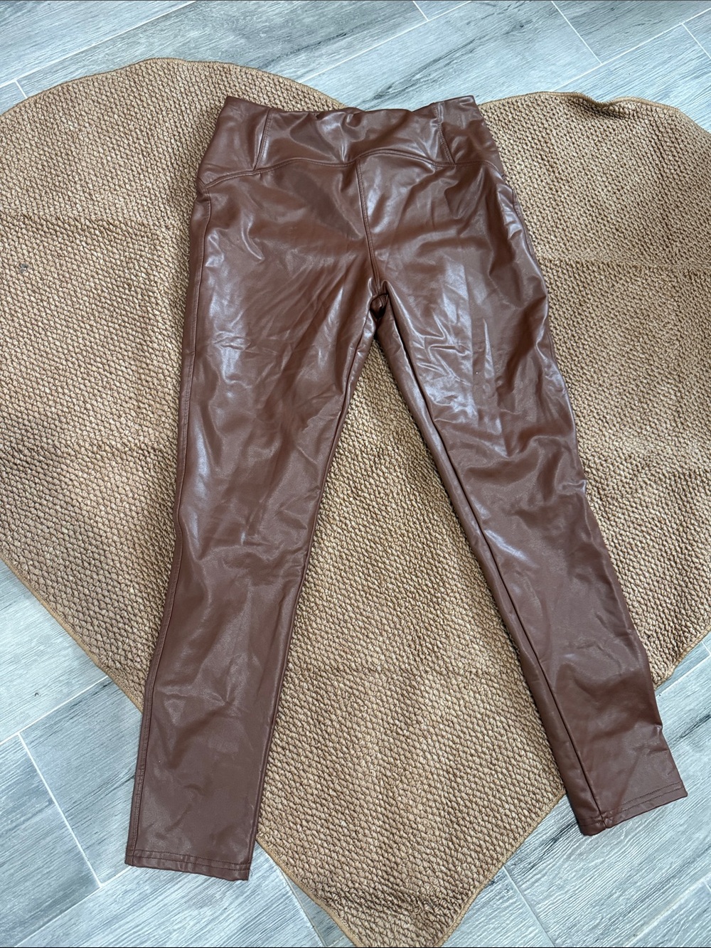 chic Brown Faux Leather Leggings